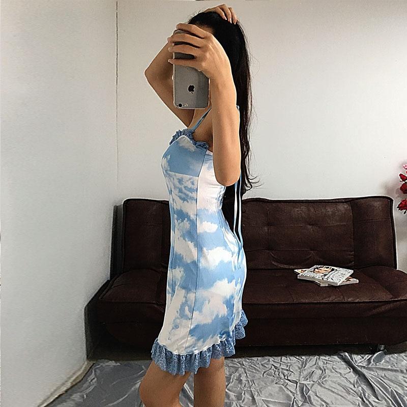 Sky Blue Mini Dress – Aesthetic Clothing